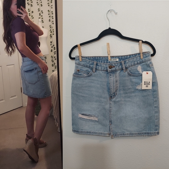 Billabong Dresses & Skirts - NWT Billabong Black Magic Indigo Denim Skirt Size 28
